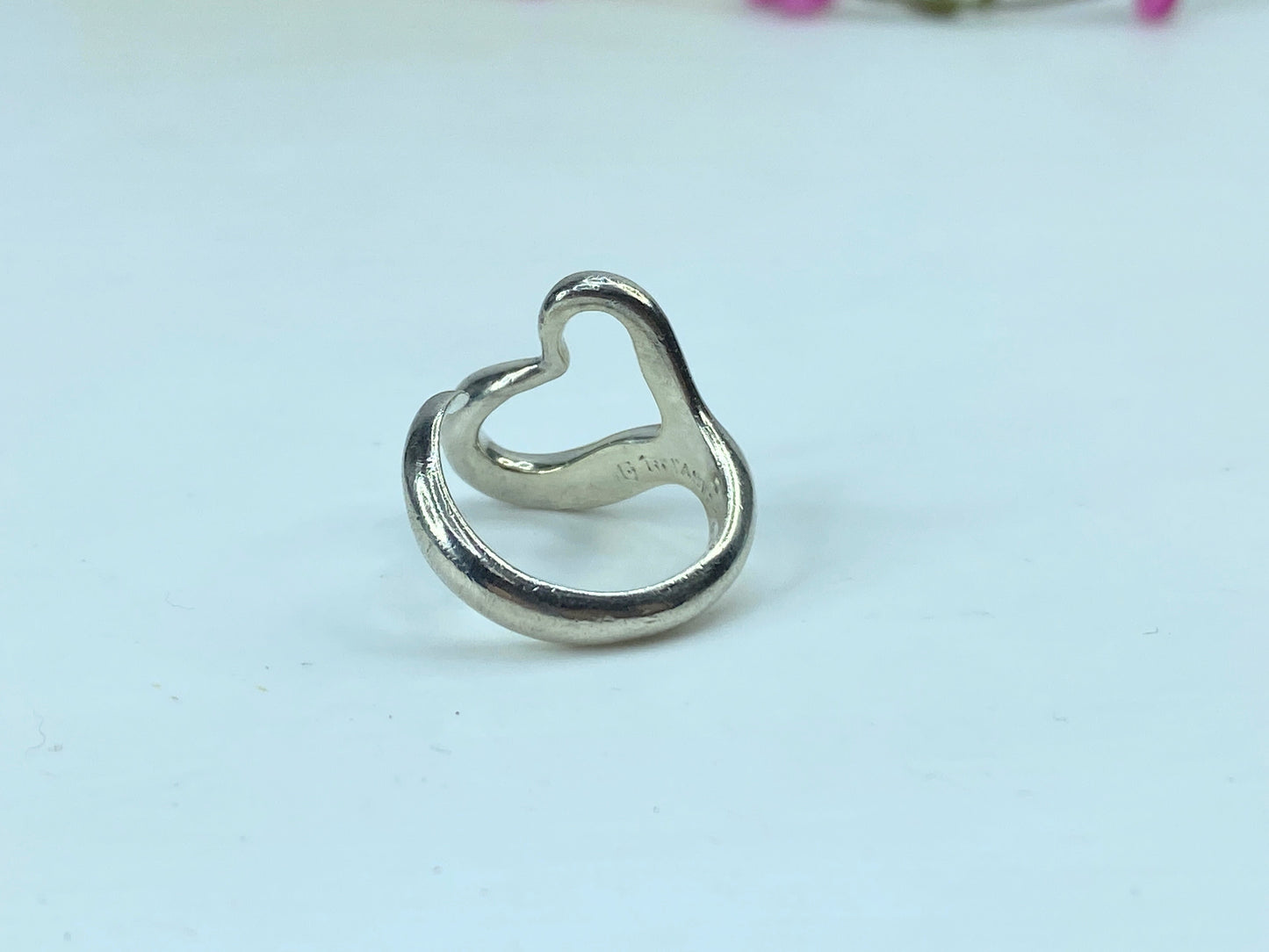 Tiffany & Co. Sterling Silver Elsa Peretti Open Heart Ring JR729