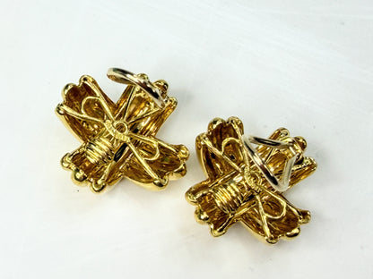 Vintage Tiffany & Co. Signature X 18K Yellow Gold Clip-On Earrings 23.4g JR1942
