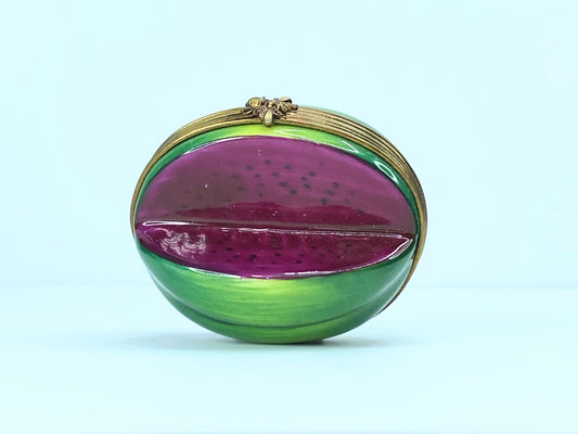 Limoges France Peint Main P.V. Watermelon Trinket Box A33