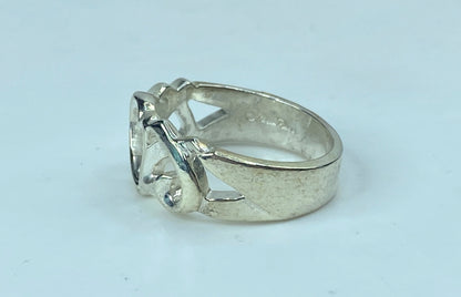 Tiffany & Co. sterling silver Paloma Picasso Loving hearts ring s7 5.4g JR732