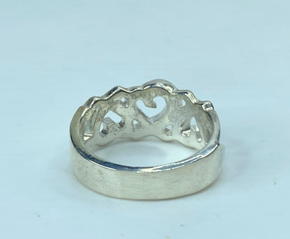 Tiffany & Co. sterling silver Paloma Picasso Loving hearts ring s7 5.4g JR732