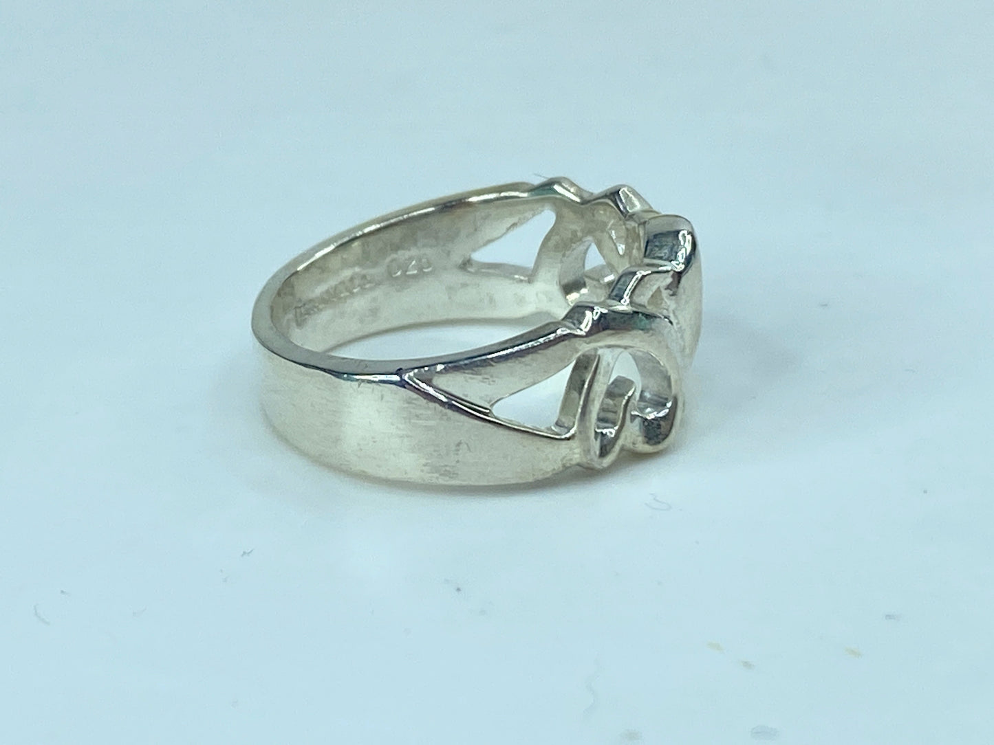 Tiffany & Co. sterling silver Paloma Picasso Loving hearts ring s7 5.4g JR732