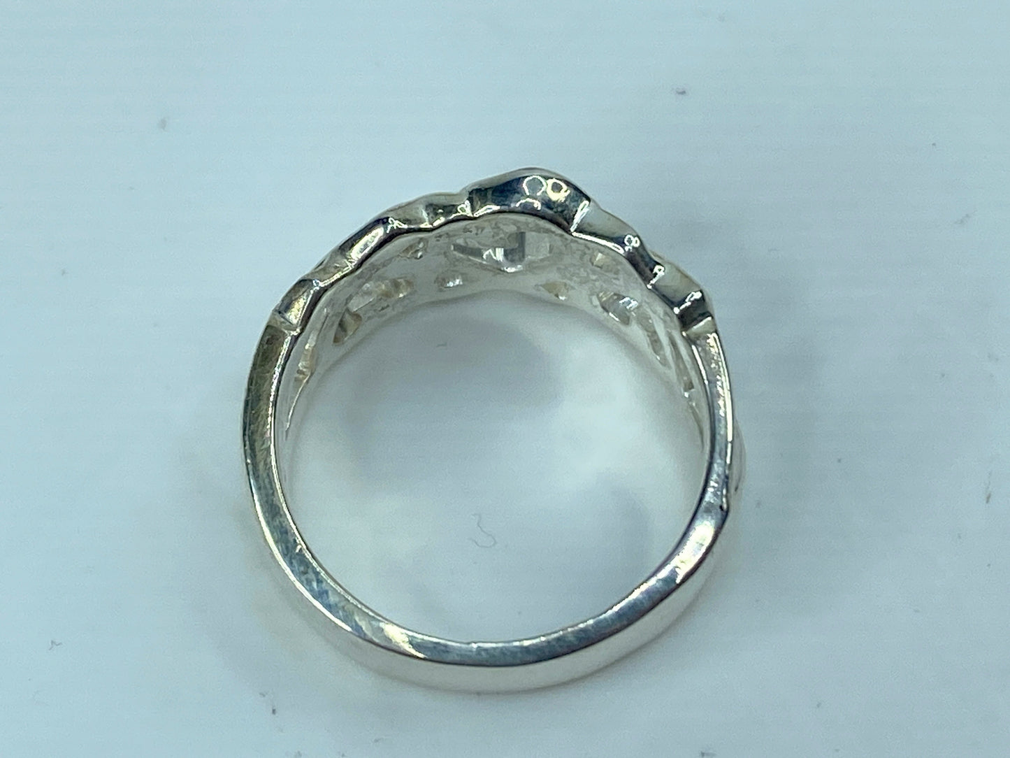 Tiffany & Co. sterling silver Paloma Picasso Loving hearts ring s7 5.4g JR732