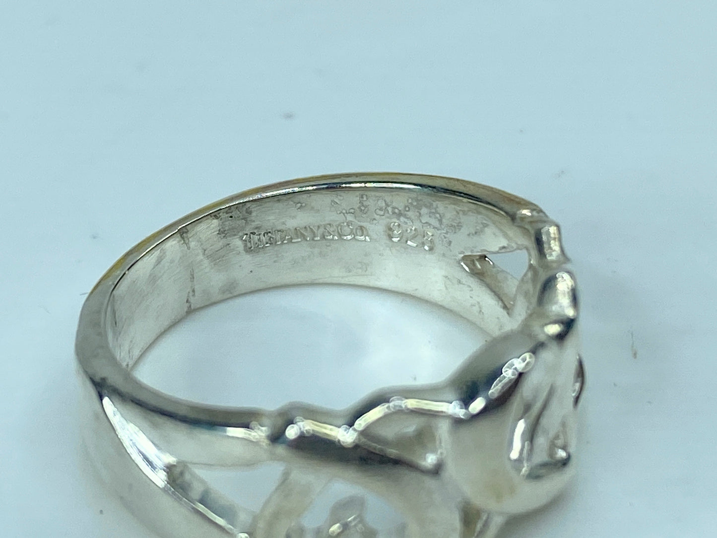 Tiffany & Co. sterling silver Paloma Picasso Loving hearts ring s7 5.4g JR732