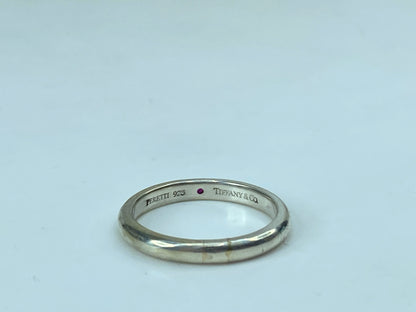 Tiffany & Co. Ruby Stacking Band Ring Peretti Silver 2.6g size 6.5 JR734