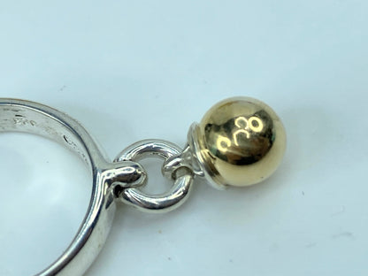 Tiffany & Co. Silver and 18K Gold Fascination dangle ball Ring 5.1g s7 JR735