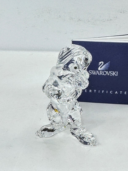 Swarovski Disney Snow White Bashful Dwarf Crystal Retired COA Mirror Box S343