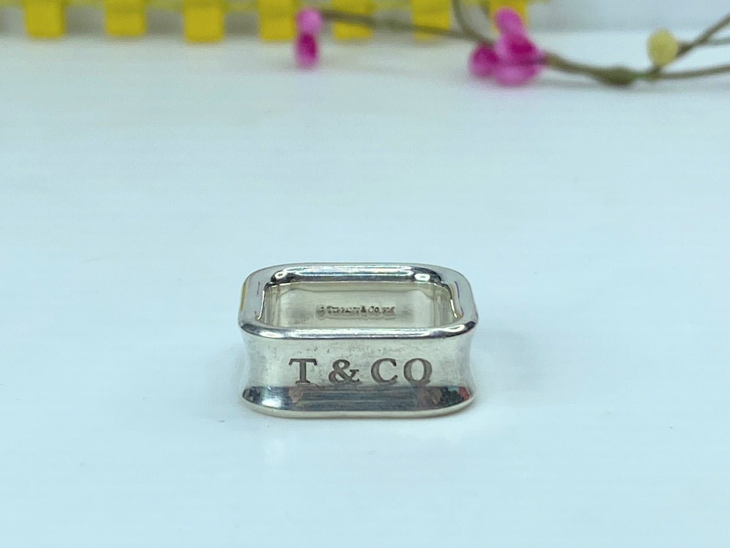 Tiffany & Co. Sterling Silver 1837 Square 8.0mm Ring size 7 10.1g JR738