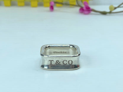 Tiffany & Co. Sterling Silver 1837 Square 8.0mm Ring size 7 10.1g JR738