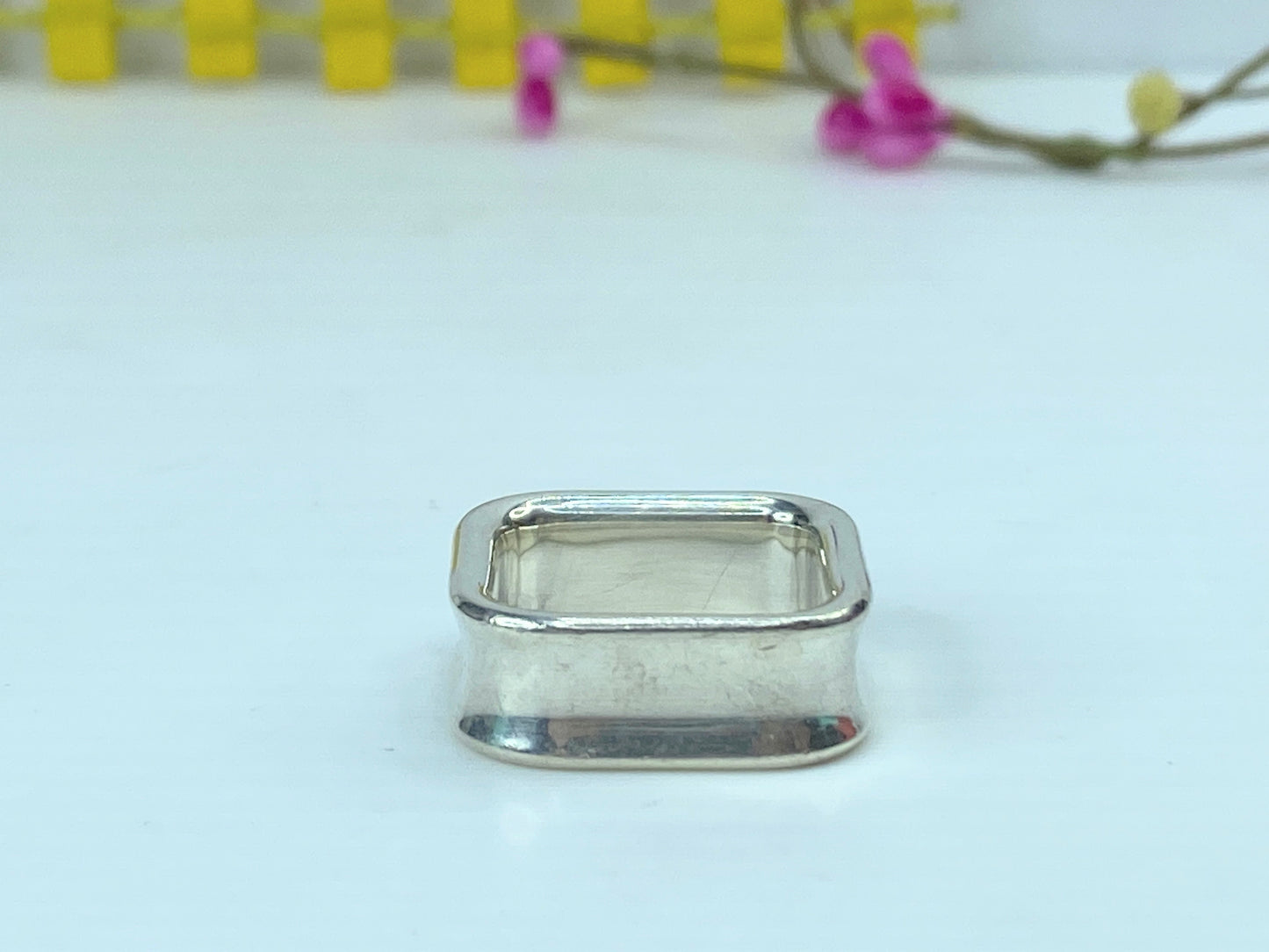 Tiffany & Co. Sterling Silver 1837 Square 8.0mm Ring size 7 10.1g JR738