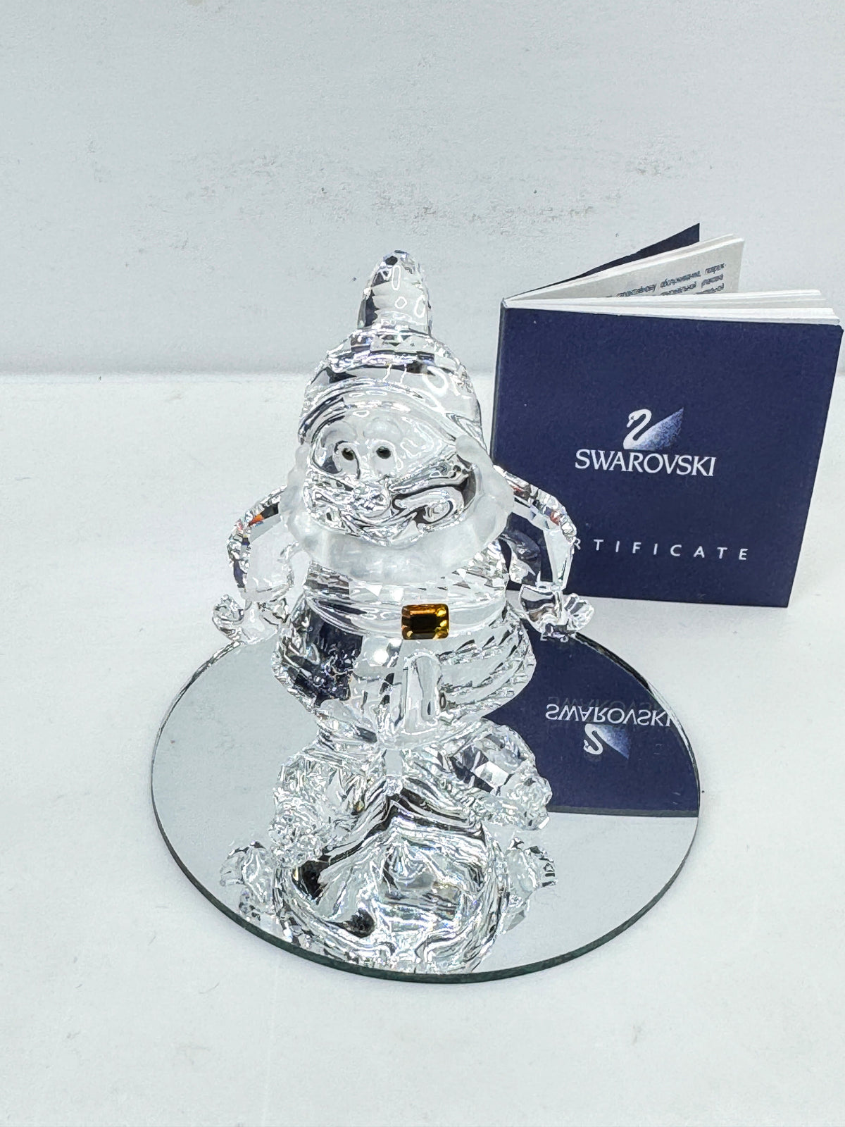 Swarovski Disney Snow White "Happy" Dwarf Crystal Figurine Retired 1003689 S344