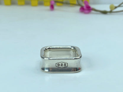 Tiffany & Co. Sterling Silver 1837 Square 8.0mm Ring size 7 10.1g JR738