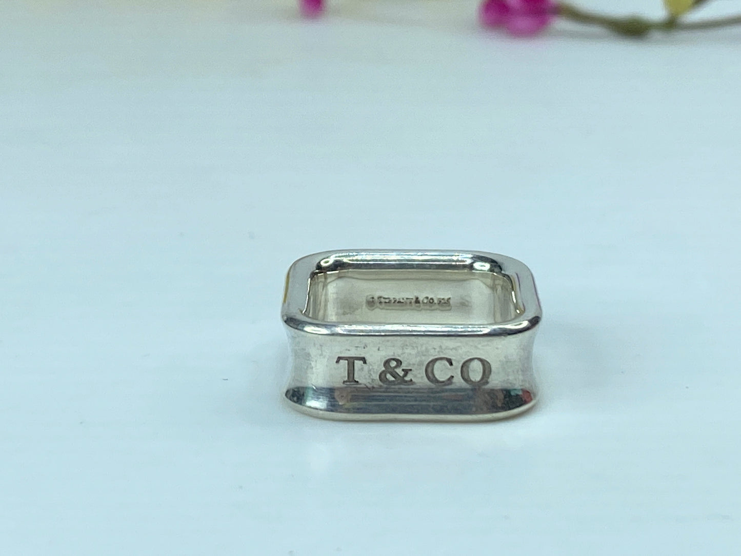 Tiffany & Co. Sterling Silver 1837 Square 8.0mm Ring size 7 10.1g JR738