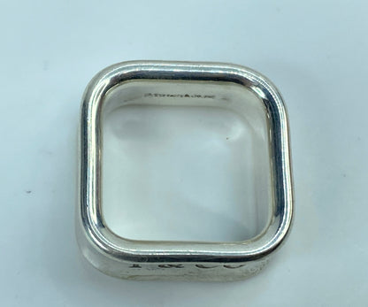 Tiffany & Co. Sterling Silver 1837 Square 8.0mm Ring size 7 10.1g JR738