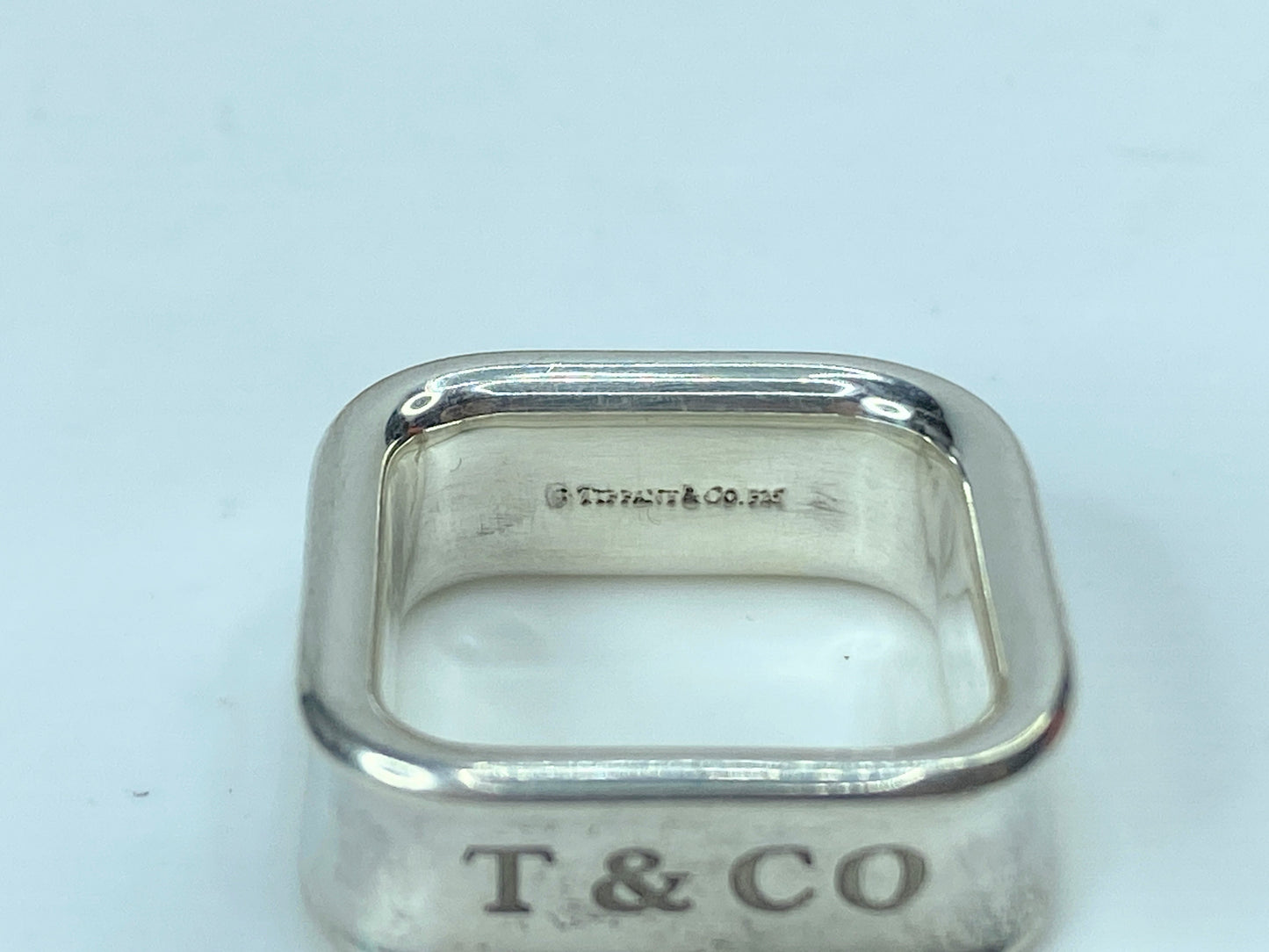 Tiffany & Co. Sterling Silver 1837 Square 8.0mm Ring size 7 10.1g JR738