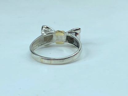 Tiffany & Co. 18K Yellow Gold and Sterling Silver Bow Ring Size 7 3.8g JR739