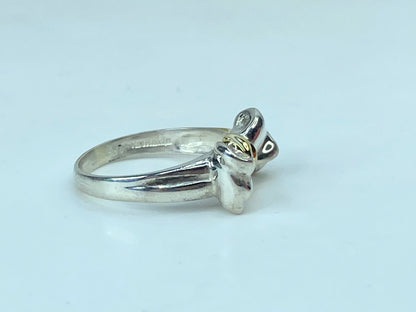 Tiffany & Co. 18K Yellow Gold and Sterling Silver Bow Ring Size 7 3.8g JR739
