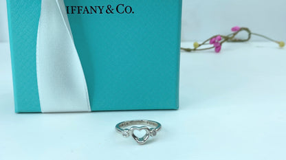 Tiffany & Co ring. "Open heart" in Platinum 950 and diamonds s6 3.7g JR740