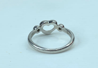 Tiffany & Co ring. "Open heart" in Platinum 950 and diamonds s6 3.7g JR740