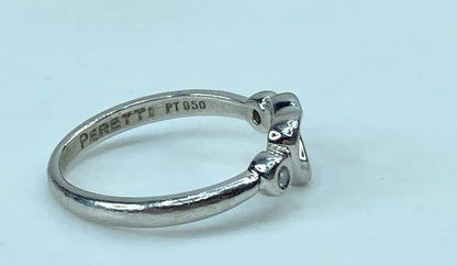 Tiffany & Co ring. "Open heart" in Platinum 950 and diamonds s6 3.7g JR740