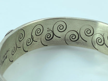 Navajo Turquoise Cuff by Alex Sanchez Sterling Native American Handmade JR114