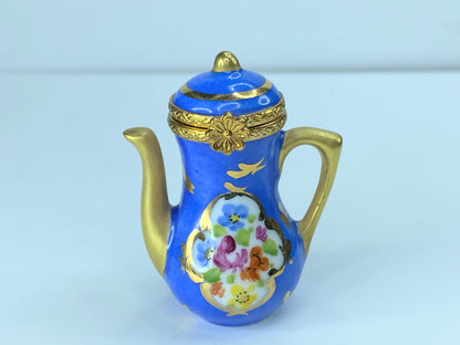 France Peint Main limoges Royal Blue collectable coffee pot A40