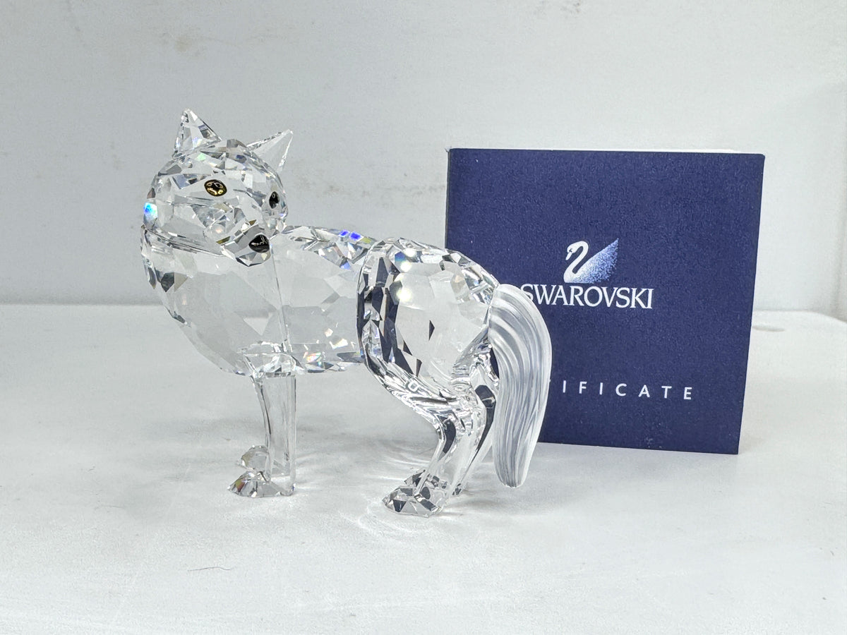Swarovski Crystal "Wolf Fairy Tales" Retired 207549 Vintage COA Mirror S347