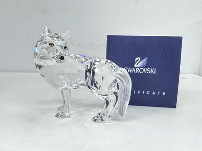 Swarovski Crystal "Wolf Fairy Tales" Retired 207549 Vintage COA Mirror S347