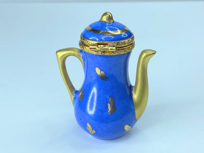 France Peint Main limoges Royal Blue collectable coffee pot A40