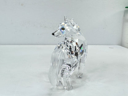 Swarovski Crystal "Wolf Fairy Tales" Retired 207549 Vintage COA Mirror S347