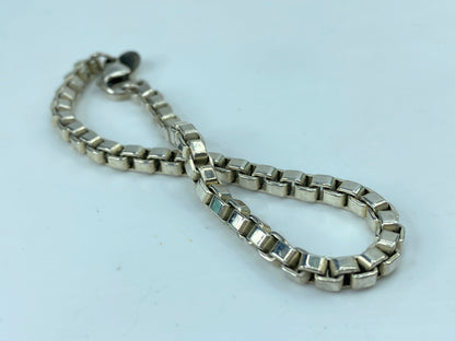 Tiffany & Co. Venetian 4.0mm Box Link Bracelet 925 Sterling Silver JR741