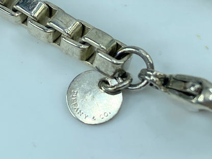 Tiffany & Co. Venetian 4.0mm Box Link Bracelet 925 Sterling Silver JR741