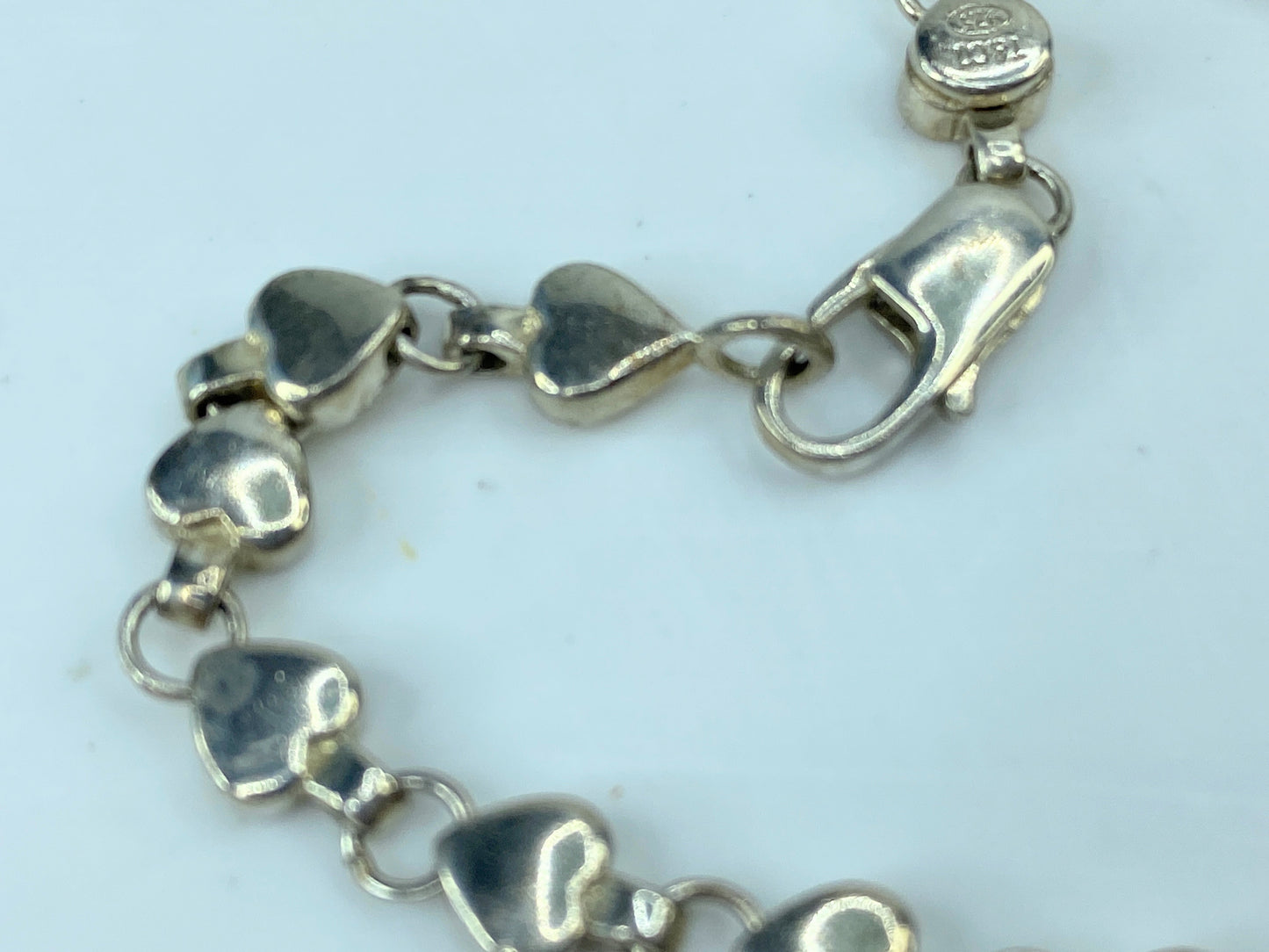 Tiffany & Co. Puffy Heart Link sterling silver 925 Bracelet 7" 11.7g JR743