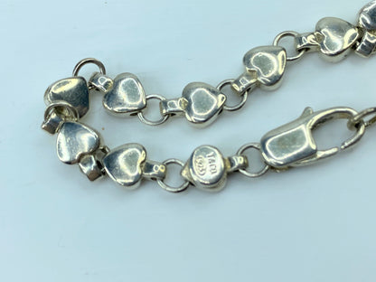 Tiffany & Co. Puffy Heart Link sterling silver 925 Bracelet 7" 11.7g JR743