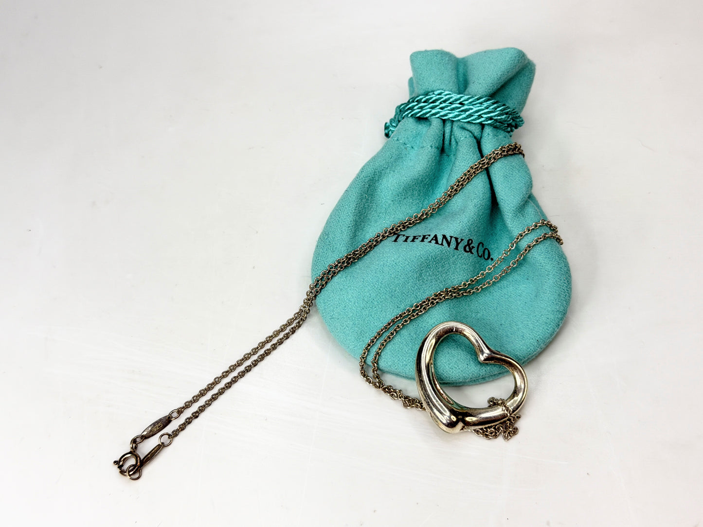Vintage Tiffany & Co Elsa Peretti Sterling X-Large Open Heart Necklace JR1947