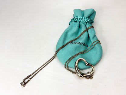 Vintage Tiffany & Co Elsa Peretti Sterling X-Large Open Heart Necklace JR1947