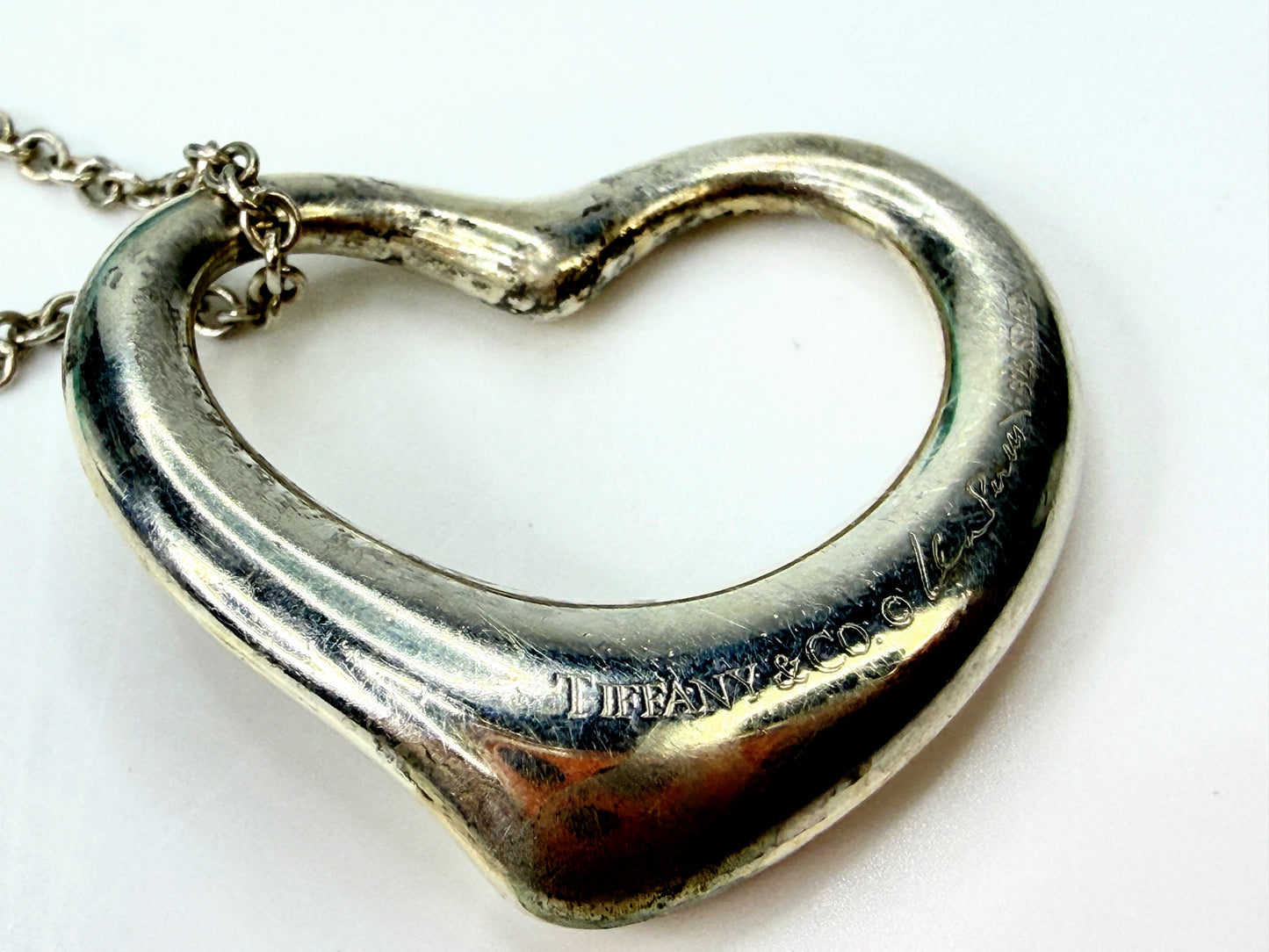 Vintage Tiffany & Co Elsa Peretti Sterling X-Large Open Heart Necklace JR1947