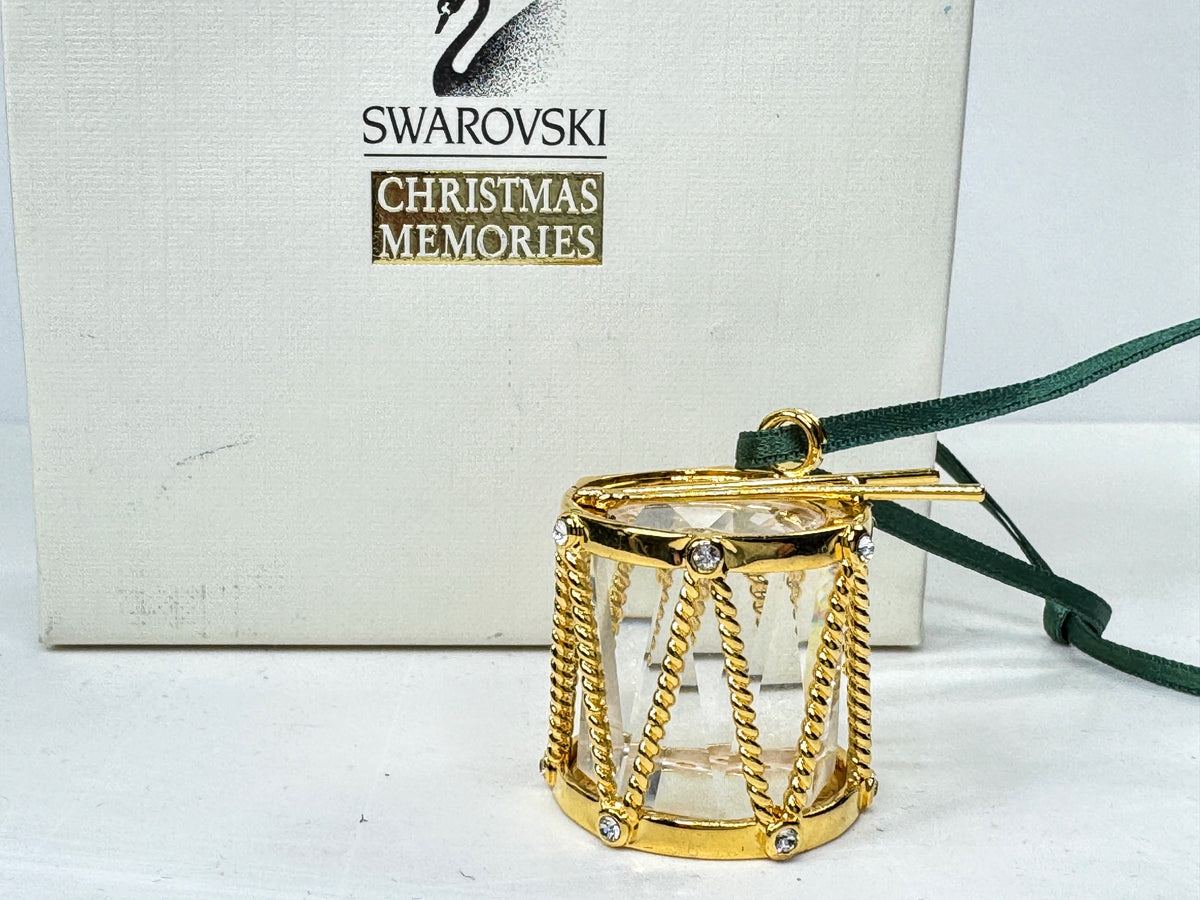 Swarovski Crystal Memories Christmas Drum Ornament Retired 235894 Boxed S345