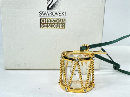 Swarovski Crystal Memories Christmas Drum Ornament Retired 235894 Boxed S345