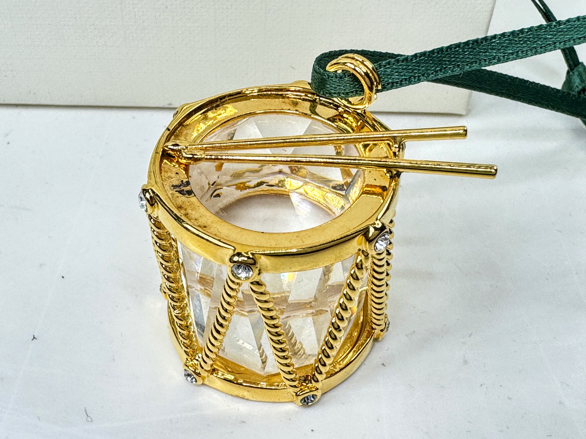 Swarovski Crystal Memories Christmas Drum Ornament Retired 235894 Boxed S345