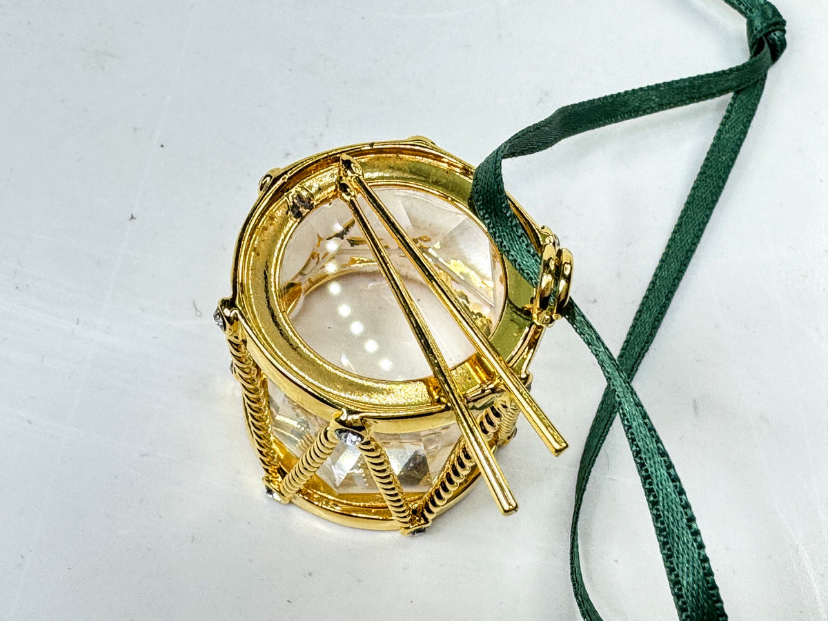 Swarovski Crystal Memories Christmas Drum Ornament Retired 235894 Boxed S345