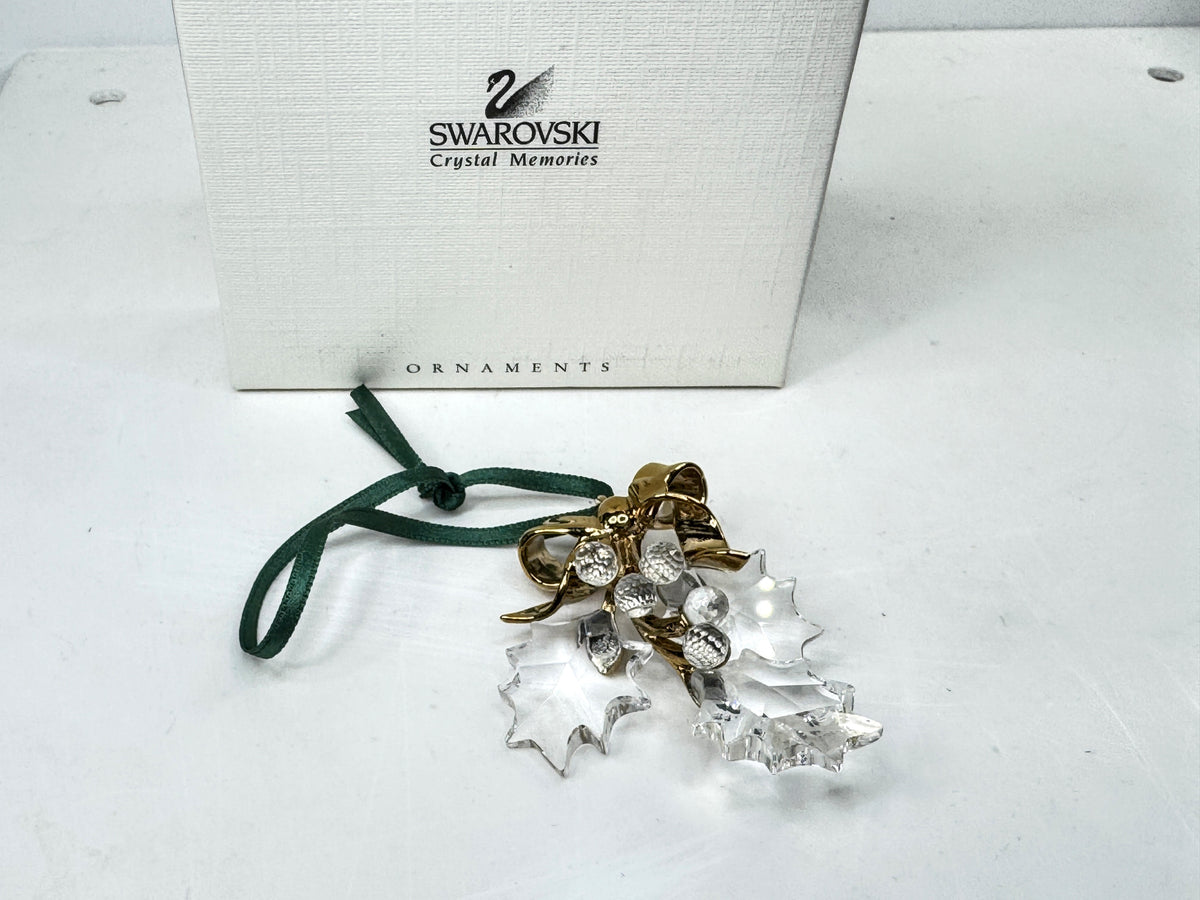 Swarovski Crystal Memories: Retired Holly Christmas Ornament Vintage S353