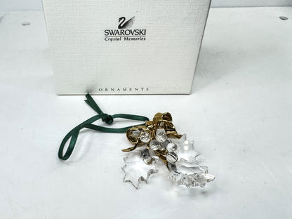 Swarovski Crystal Memories: Retired Holly Christmas Ornament Vintage S353