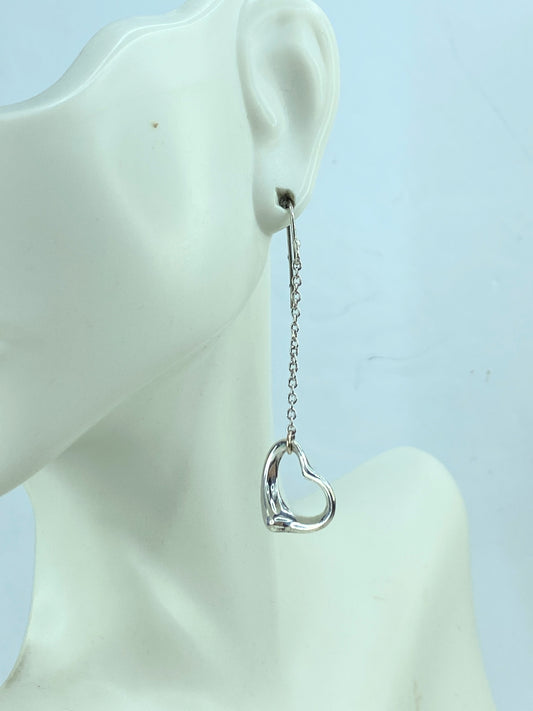 Tiffany & Co. Elsa Peretti Sterling Silver Open Heart Dangle Drop Earrings JR747