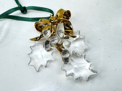 Swarovski Crystal Memories: Retired Holly Christmas Ornament Vintage S353