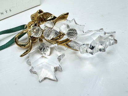 Swarovski Crystal Memories: Retired Holly Christmas Ornament Vintage S353