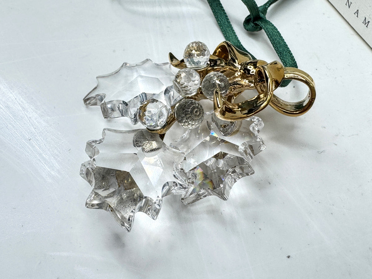 Swarovski Crystal Memories: Retired Holly Christmas Ornament Vintage S353