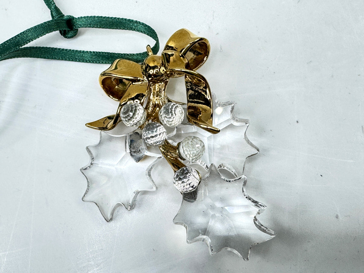 Swarovski Crystal Memories: Retired Holly Christmas Ornament Vintage S353