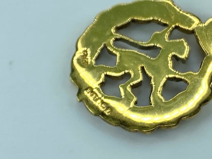 Birmingham 9K English gold Enamel Lion Crest pendant 2.4 g JR120