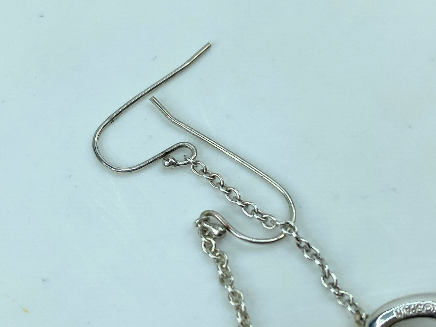 Tiffany & Co. Elsa Peretti Sterling Silver Open Heart Dangle Drop Earrings JR747